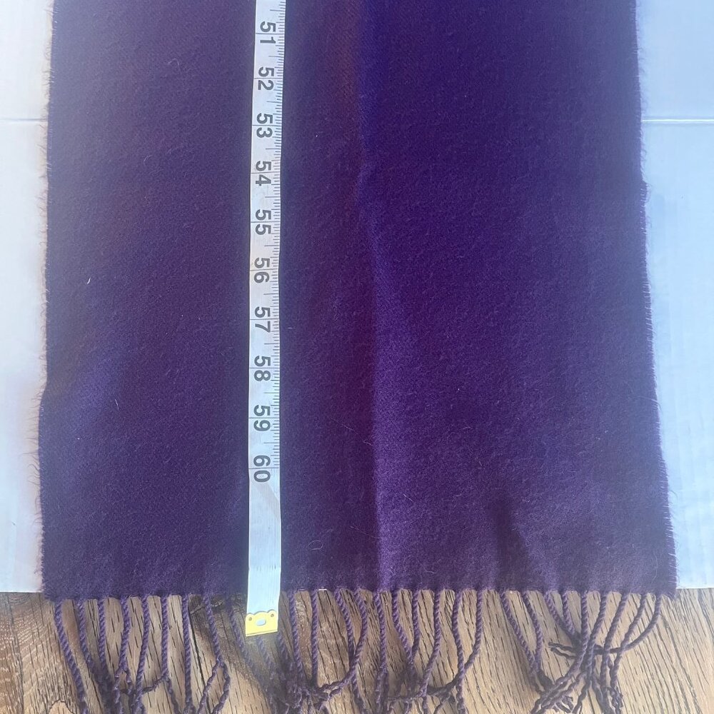Hand Tailored Made in Germany 100% Cashmere Plum Purple Scarf Unisex - Picture 6 of 6